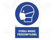 Safety sign; regulatory; self-adhesive folie; W: 200mm; H: 300mm ANRO