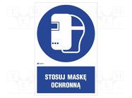 Safety sign; regulatory; self-adhesive folie; W: 200mm; H: 300mm ANRO