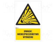 Safety sign; warning; self-adhesive folie; W: 200mm; H: 300mm ANRO