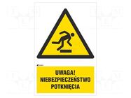 Safety sign; warning; self-adhesive folie; W: 200mm; H: 300mm ANRO