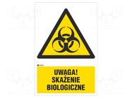 Safety sign; warning; PVC; W: 200mm; H: 300mm ANRO