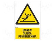 Safety sign; warning; self-adhesive folie; W: 200mm; H: 300mm ANRO