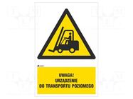 Safety sign; warning; PVC; W: 200mm; H: 300mm ANRO