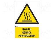 Safety sign; warning; self-adhesive folie; W: 200mm; H: 300mm ANRO