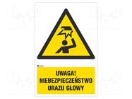 Safety sign; warning; PVC; W: 200mm; H: 300mm ANRO