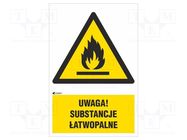 Safety sign; warning; PVC; W: 200mm; H: 300mm ANRO