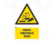 Safety sign; warning; self-adhesive folie; W: 200mm; H: 300mm ANRO