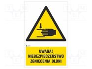 Safety sign; warning; PVC; W: 200mm; H: 300mm ANRO