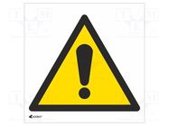 Safety sign; warning; PVC; W: 200mm; H: 200mm ANRO