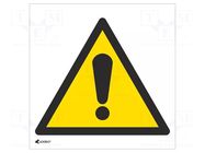 Safety sign; warning; self-adhesive folie; W: 200mm; H: 200mm ANRO