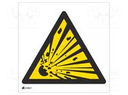 Safety sign; warning; self-adhesive folie; W: 200mm; H: 200mm ANRO