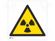 Safety sign; warning; self-adhesive folie; W: 200mm; H: 200mm ANRO