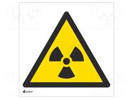 Safety sign; warning; self-adhesive folie; W: 200mm; H: 200mm ANRO