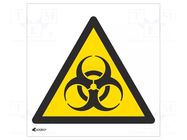 Safety sign; warning; self-adhesive folie; W: 200mm; H: 200mm ANRO