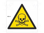 Safety sign; warning; self-adhesive folie; W: 200mm; H: 200mm ANRO