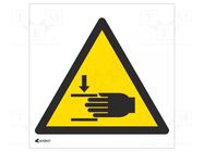 Safety sign; warning; self-adhesive folie; W: 200mm; H: 200mm ANRO