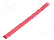 Heat shrink sleeve; thin walled; 3: 1; 6mm; L: 30m; red; -55÷135°C 