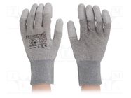 Protective gloves; ESD; M; 10set; grey STATICTEC