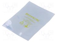 Protection bag; ESD; L: 203mm; W: 152mm; Thk: 76um; 100pcs; <100GΩ STATICTEC