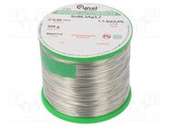 Tin; lead free; Sn96,3Ag3,7; 0.5mm; 0.5kg; reel; Melt.point: 221°C CYNEL