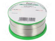 Tin; lead free; Sn96,3Ag3,7; 0.7mm; 0.25kg; reel; Melt.point: 221°C CYNEL