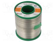 Tin; lead free; Sn96,3Ag3,7; 1mm; 1kg; reel; Melt.point: 221°C; 3% 