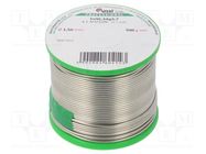 Tin; lead free; Sn96,3Ag3,7; 1.5mm; 0.5kg; reel; Melt.point: 221°C 