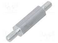 Screwed spacer sleeve; 20mm; Ext.thread: M4; hexagonal; aluminium DREMEC