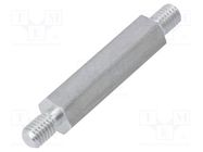 Screwed spacer sleeve; 30mm; Ext.thread: M5; hexagonal; aluminium 