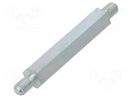Screwed spacer sleeve; 40mm; Ext.thread: M5; hexagonal; steel DREMEC