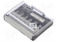 Kit: screwdriver bits; Phillips,Pozidriv®,slot; 25mm; 7pcs. C.K