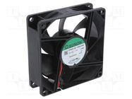 Fan: DC; axial; 12VDC; 80x80x25mm; 62.86m3/h; 30dBA; ball; 2900rpm SUNON