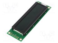 Display: LCD; alphanumeric; FSTN Negative; 20x2; black; LED; PIN: 16 RAYSTAR OPTRONICS