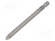 Screwdriver bit; PlusMinus cross PZ-type; SL/PZ2; PROFESSIONAL WIHA