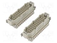 Connector: HDC; contact insert; male; DE; PIN: 48; 48+PE; 16A; 500V DEGSON ELECTRONICS