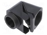 Connector; angular; PG29; NPT1"; IP68; polyamide; black; Snap Elbow HUMMEL