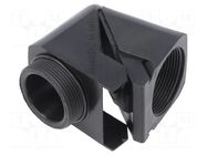 Connector; angular; PG13,5; M20; IP68; polyamide; black; Snap Elbow HUMMEL