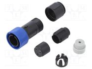 Connector: circular; plug; male; PIN: 3; w/o contacts; for cable BULGIN