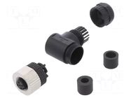 Connector: M12; plug; PIN: 4; female; 250V; angled 90°; IP65,IP67 DEGSON ELECTRONICS