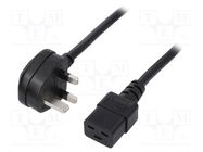 Cable; 3x1.5mm2; BS 1363 (G) plug,IEC C19 female; PVC; 1.8m; 13A LIAN DUNG