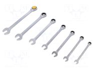 Wrench-set; rattle,combination spanner; 7pcs. C.K