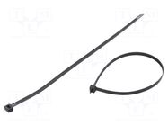 Cable tie; L: 380mm; W: 7.6mm; black; polyamide; 667N; Ømax: 102mm FIX&FASTEN