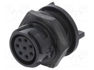 Connector: circular; socket; female; PIN: 8; w/o contacts; UL94V-0 BULGIN