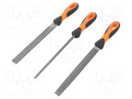 Kit: files; half planisher; metal; 200mm; Cut: 2; bag; 3pcs. BAHCO