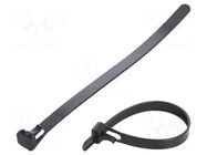 Cable tie; multi use; L: 150mm; W: 7.6mm; black; polyamide; 222N FIX&FASTEN