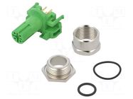 Connector: M12; socket; PIN: 4; female; STX; IP67; THT; gold-plated TELEGÄRTNER