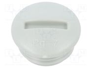 Stopper; PG7; polystyrene; light grey; 6mm OBO BETTERMANN