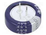 Supercapacitor; THT; 1.5F; 5.5VDC; -20÷80%; Ø21.5x7.1mm; 30Ω EATON ELECTRONICS