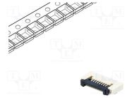 Connector: FFC/FPC; horizontal; PIN: 8; ZIF; SMT; 500mA; tinned; 30mΩ 