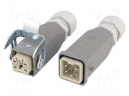 Connector: HDC; male + female; 10A; 400V; Han Kit; PIN: 5; 4+PE; M20 HARTING
